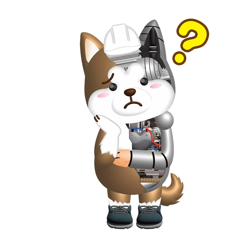 ワンジニア 首をかしげるイラスト