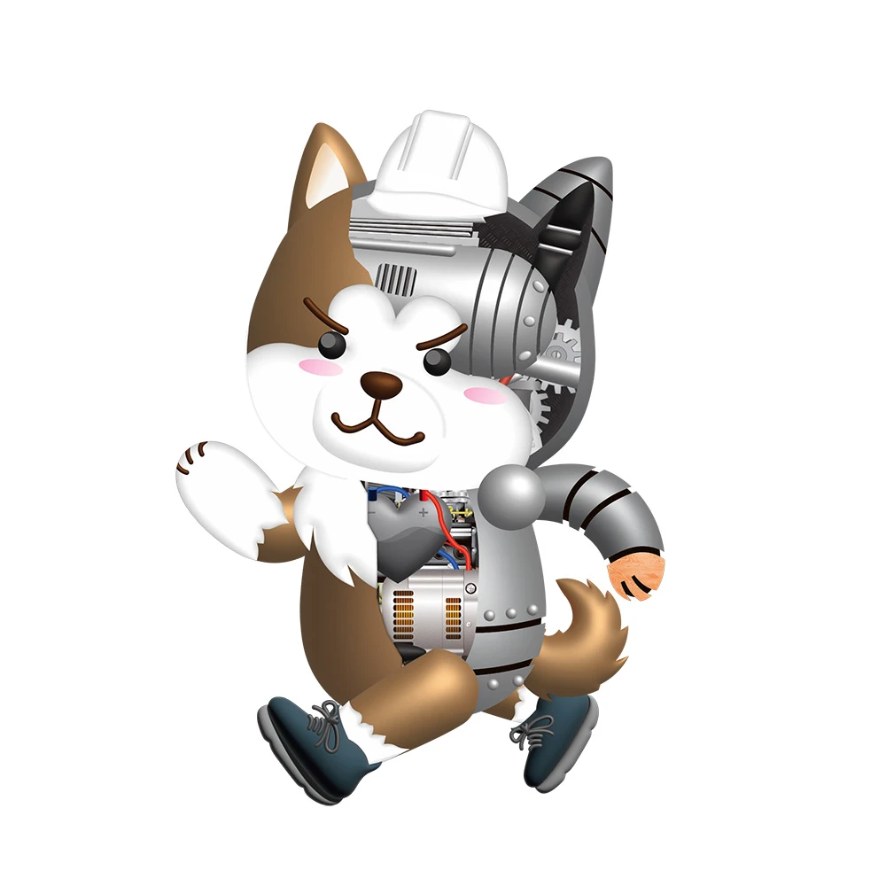 ワンジニア 走っているイラスト