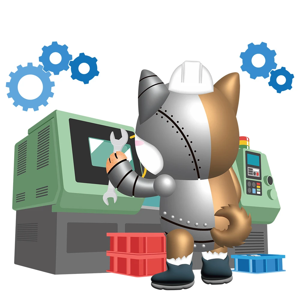 ワンジニアと生産技術のイラスト