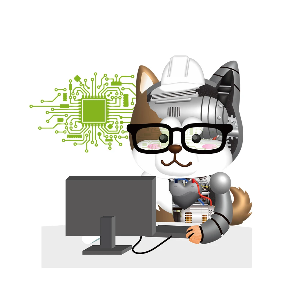ワンジニアと電子技術のイラスト
