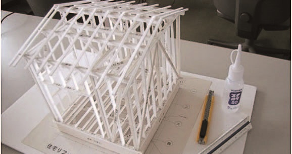 スチレンボードを使った木造住宅構造模型作成
