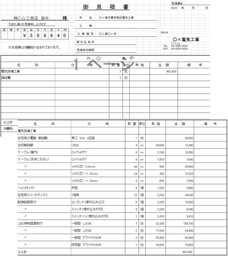 電気設備における積算技術