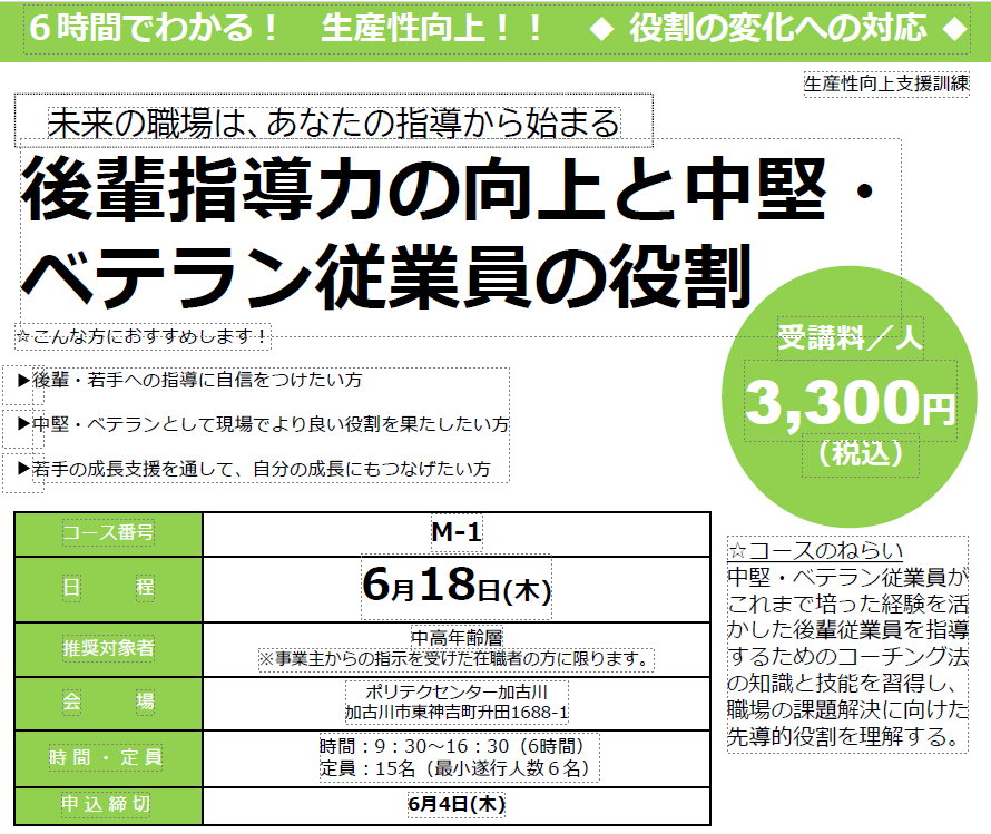 後輩指導力の向上と中堅・ ベテラン従業員の役割