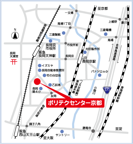 京都職業訓練支援センター地図