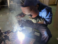 溶接実習風景の写真