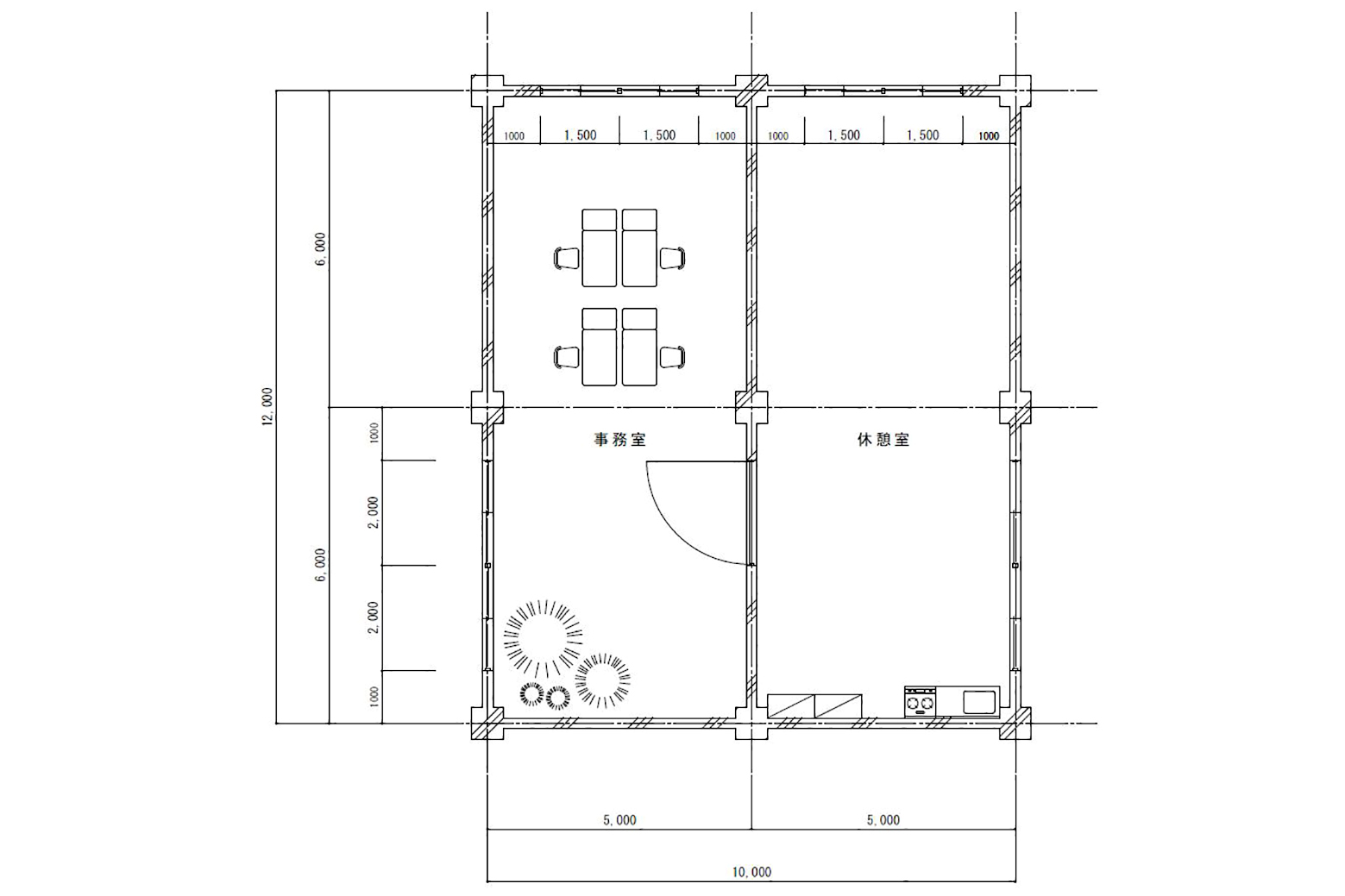 AutoCADを用いて描く課題例