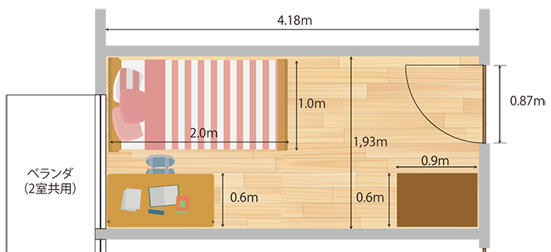 全室個室&amp;エアコン完備の図面