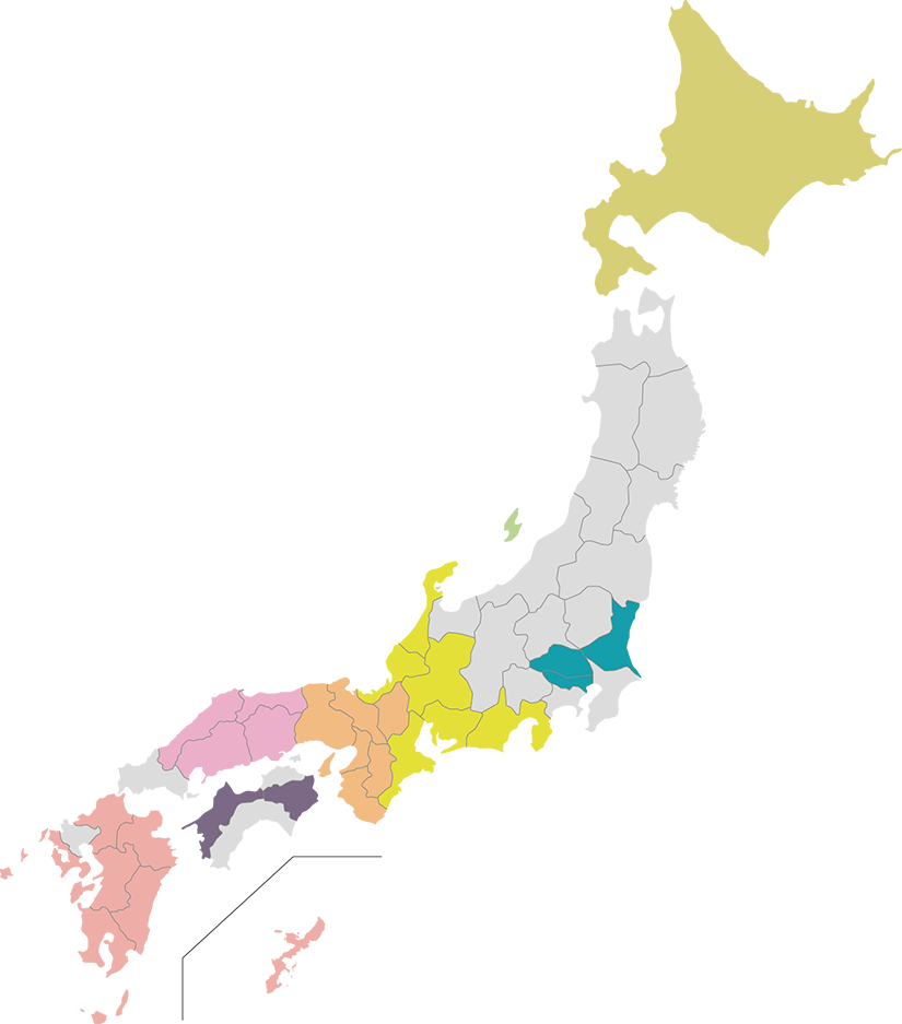 志願者の出身地域を示す地図（他府県からの進学状況）
