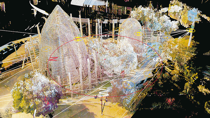 建築物を3Dスキャンした点群データの可視化イメージ