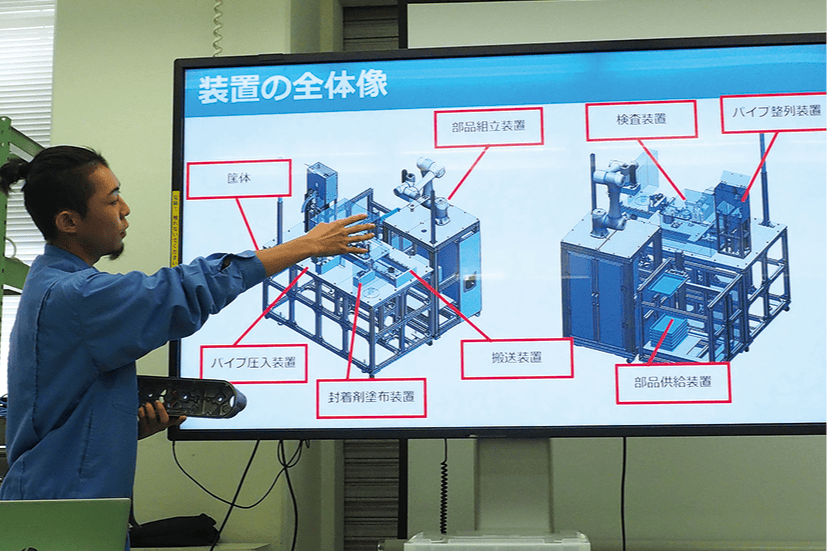 開発した装置の全体像を示すプレゼン画面