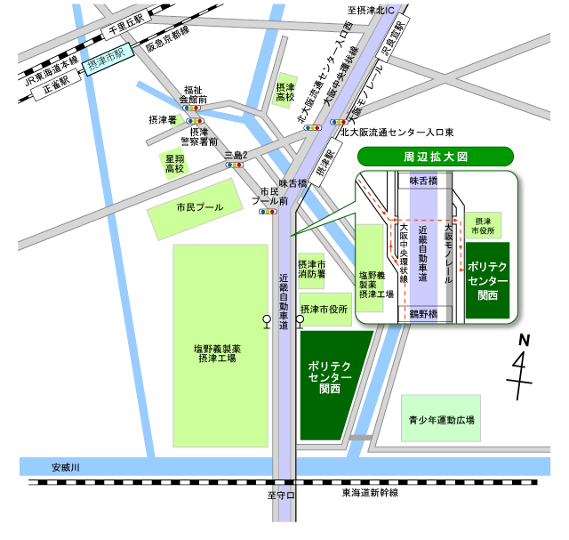 関西職業訓練支援センター地図