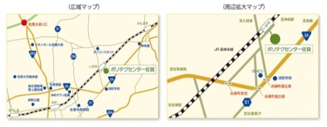 ポリテクセンター佐賀への地図