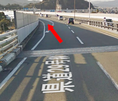 末広大橋（県道２９号線）から昭和ランプで左側へおります